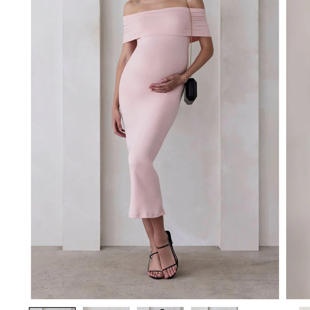Pink maternity dress